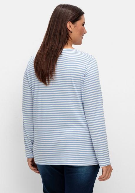 Sheego X Collection L. Ringelshirt Mit Rundhalsausschnitt - Blau Gestreift Sheego