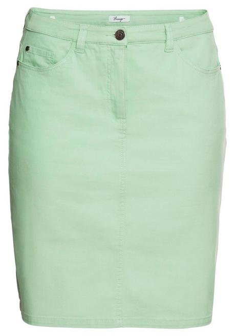 Sheego Rock In Kniefreier Länge, Aus Baumwoll-Twill - Mint Sheego