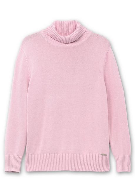 Sheego Rollkragenpullover Mit Rippbündchen - Altrosé Sheego