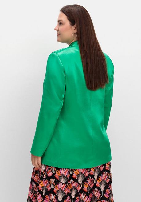 Sheego Loves Miss Goodlife Satin-Blazer Mit Kontrast-Innenfutter - Grün Sheego