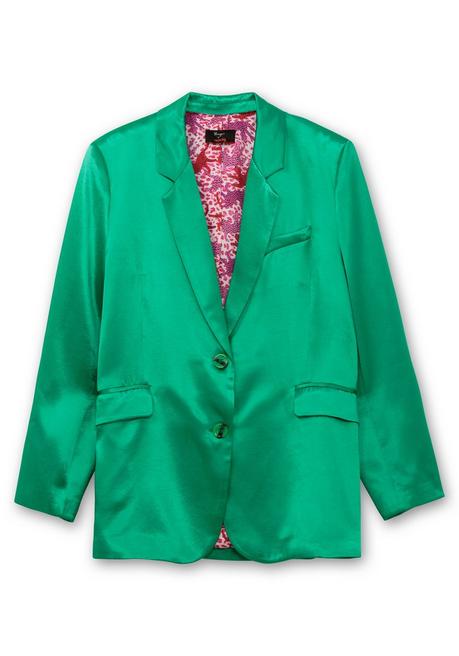 Sheego Loves Miss Goodlife Satin-Blazer Mit Kontrast-Innenfutter - Grün Sheego