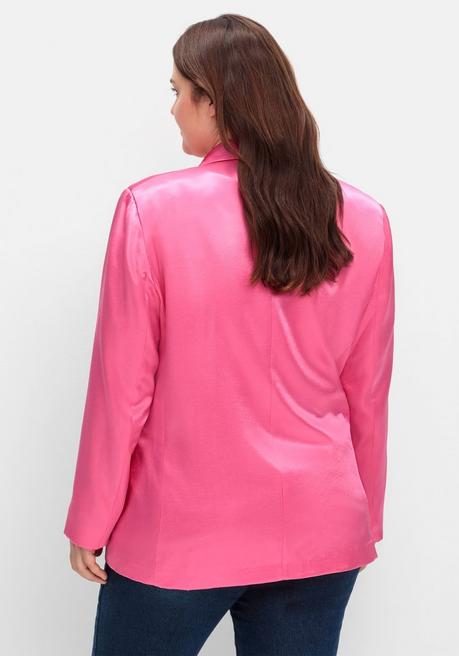 Sheego Loves Miss Goodlife Satin-Blazer Mit Kontrast-Innenfutter - Pink Sheego