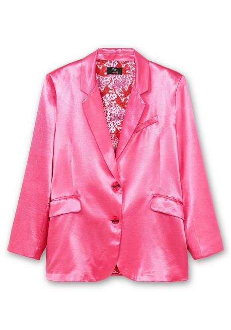 Sheego Loves Miss Goodlife Satin-Blazer Mit Kontrast-Innenfutter - Pink Sheego