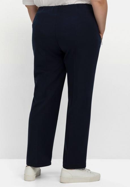 Sheego Schlupfhose Mit Bügelfalten Und Deko-Zipper - Nachtblau Sheego