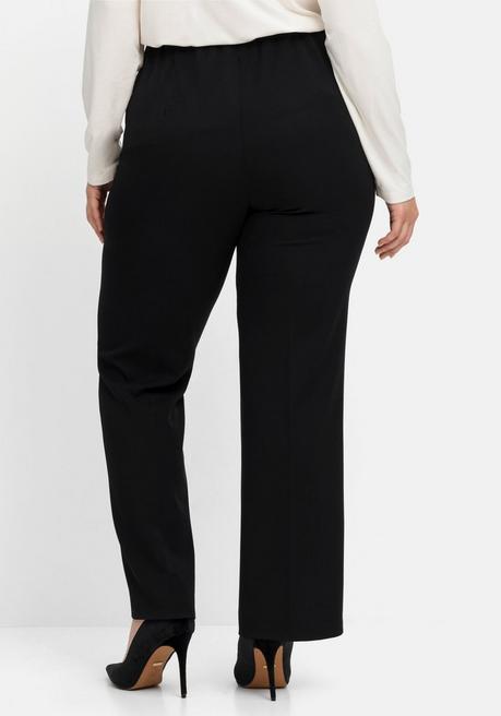 Sheego Schlupfhose Mit Bügelfalten Und Deko-Zipper - Schwarz Sheego