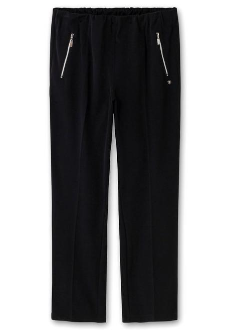 Sheego Schlupfhose Mit Bügelfalten Und Deko-Zipper - Schwarz Sheego
