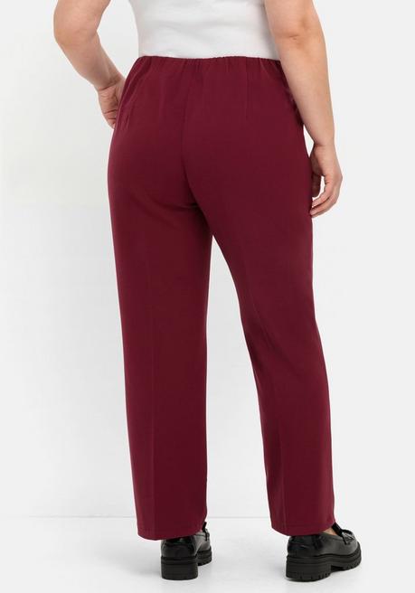 Sheego Schlupfhose Mit Bügelfalten Und Deko-Zipper - Weinrot Sheego