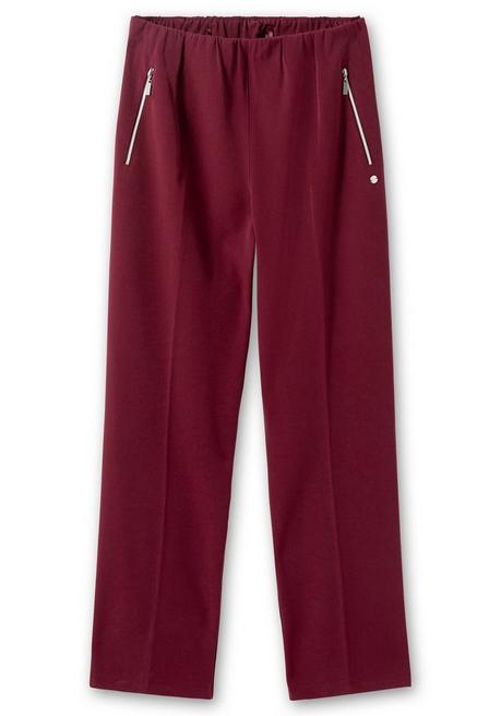 Sheego Schlupfhose Mit Bügelfalten Und Deko-Zipper - Weinrot Sheego