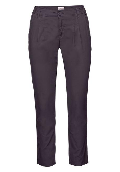 Sheego Schmal Zulaufende Chinohose Mit Bundfalten - Dunkelgrau Sheego