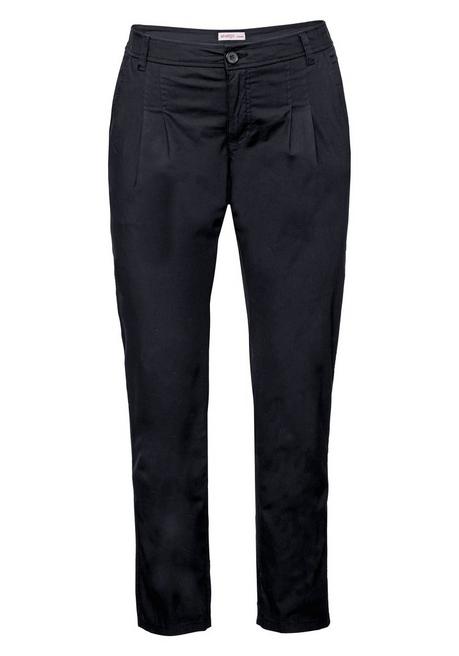 Sheego Schmal Zulaufende Chinohose Mit Bundfalten - Schwarz Sheego