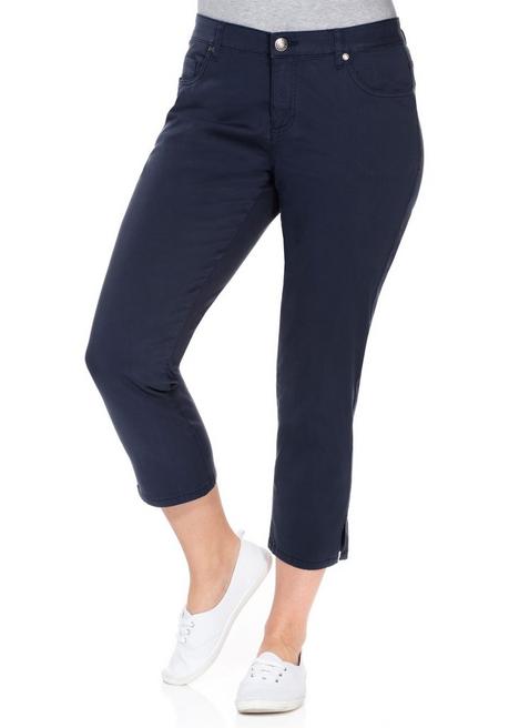 sheego Schmale 7/8-Hose aus elastischem Baumwoll-Twill - marine sheego