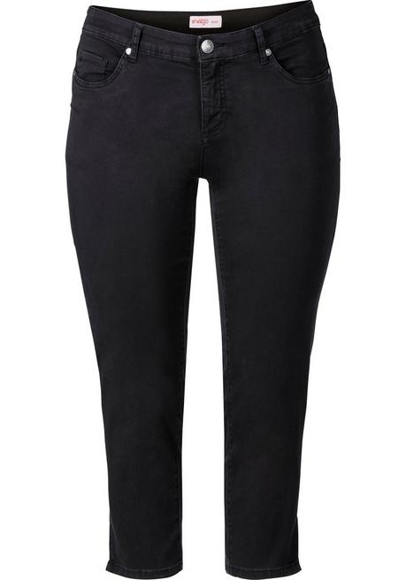 Sheego Schmale 7/8-Hose Aus Elastischem Baumwoll-Twill - Schwarz Sheego