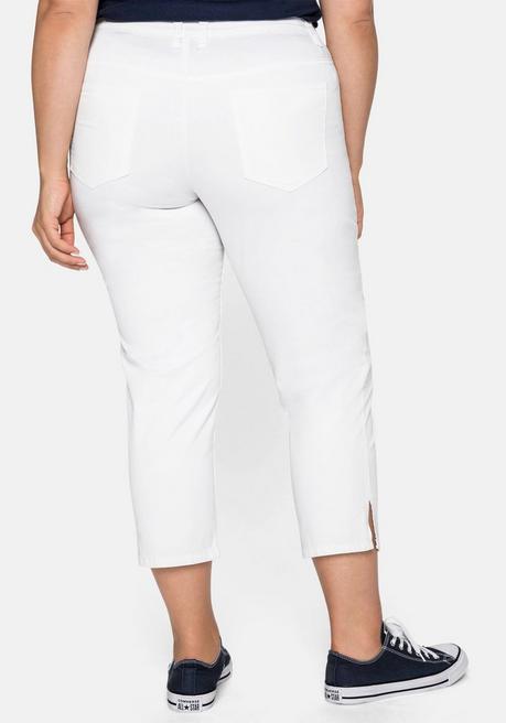 Sheego Schmale 7/8-Hose Aus Elastischem Baumwoll-Twill - Weiß Sheego