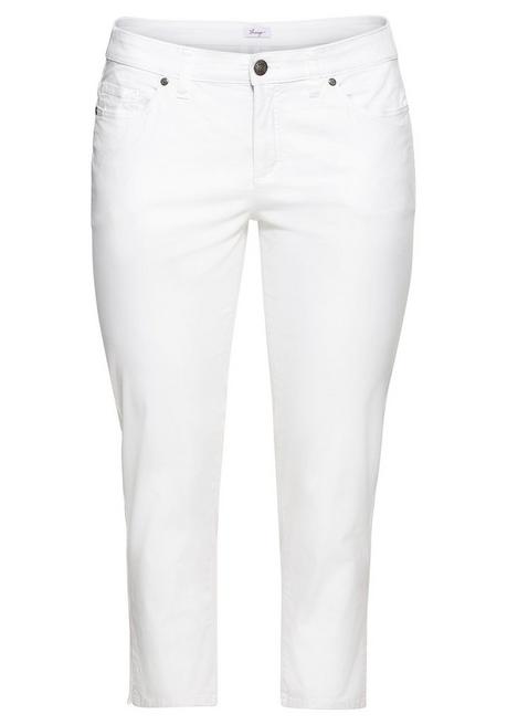 Sheego Schmale 7/8-Hose Aus Elastischem Baumwoll-Twill - Weiß Sheego