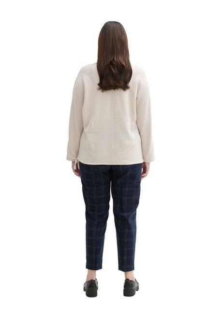 TOM TAILOR Plus Schmale 7/8-Hose Mit Bügelfalte Und Stretchbund - Marine Kariert Sheego