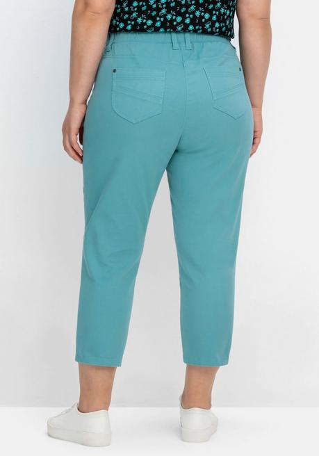 Sheego Schmale 7/8-Hose Mit Gummibund, Aus Twill - Aqua Sheego