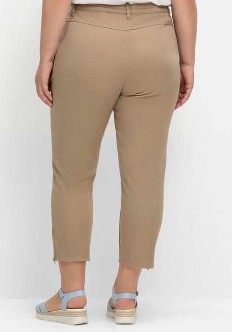 Sheego Schmale 7/8-Jeans Mit Dehnbund Und Zipper Am Saum - Schlamm Sheego