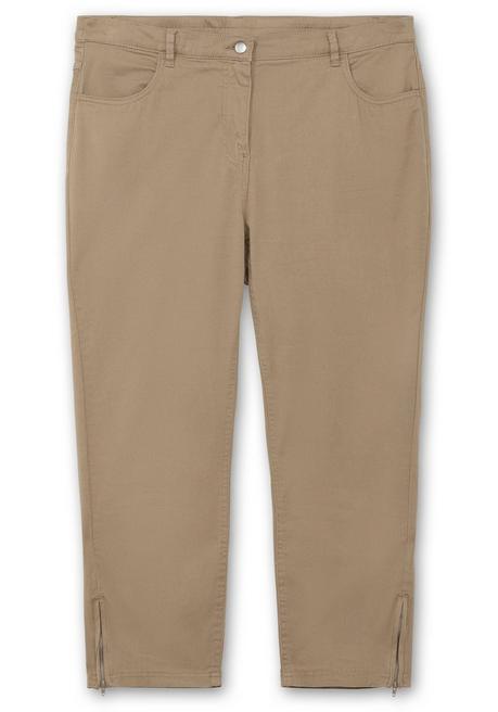 Sheego Schmale 7/8-Jeans Mit Dehnbund Und Zipper Am Saum - Schlamm Sheego