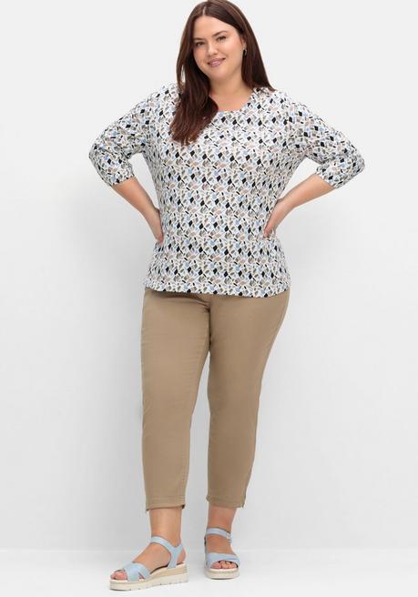 Sheego Schmale 7/8-Jeans Mit Dehnbund Und Zipper Am Saum - Schlamm Sheego