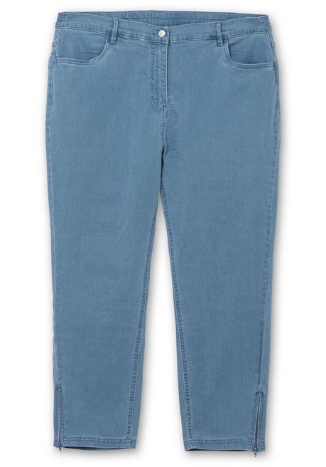 Sheego Schmale 7/8-Jeans Mit Dehnbund Und Zipper Am Saum - Blue Denim Sheego