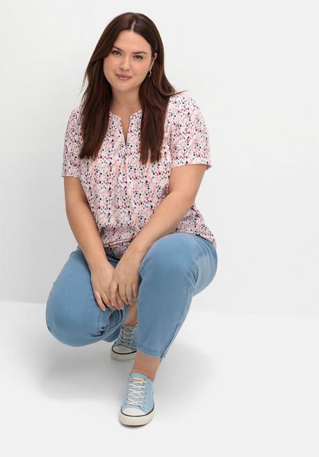 Sheego Schmale 7/8-Jeans Mit Dehnbund Und Zipper Am Saum - Blue Denim Sheego