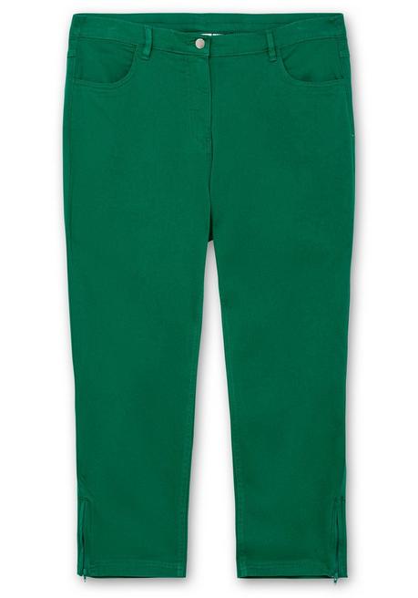 Sheego Schmale 7/8-Jeans Mit Dehnbund Und Zipper Am Saum - Grün Sheego