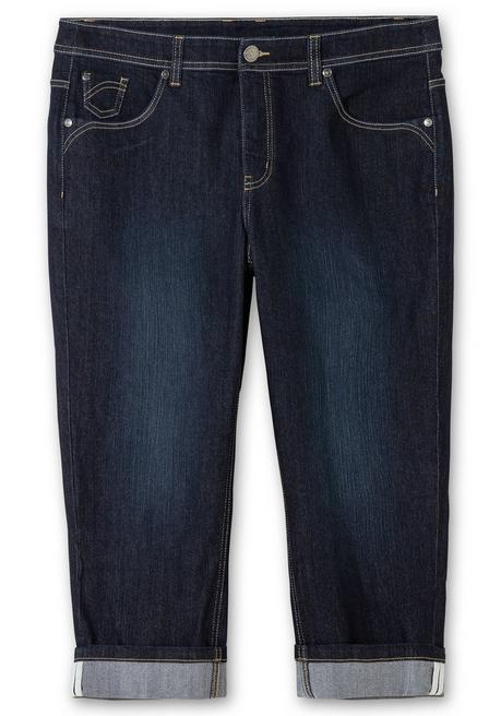Sheego Schmale 7/8-Jeans Mit Kontrasttape Innen Am Saum - Blue Black Denim Sheego