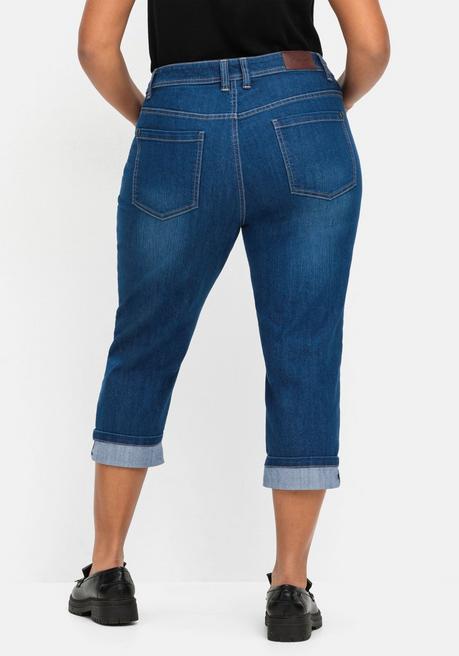 Sheego Schmale 7/8-Jeans Mit Kontrasttape Innen Am Saum - Blue Denim Sheego