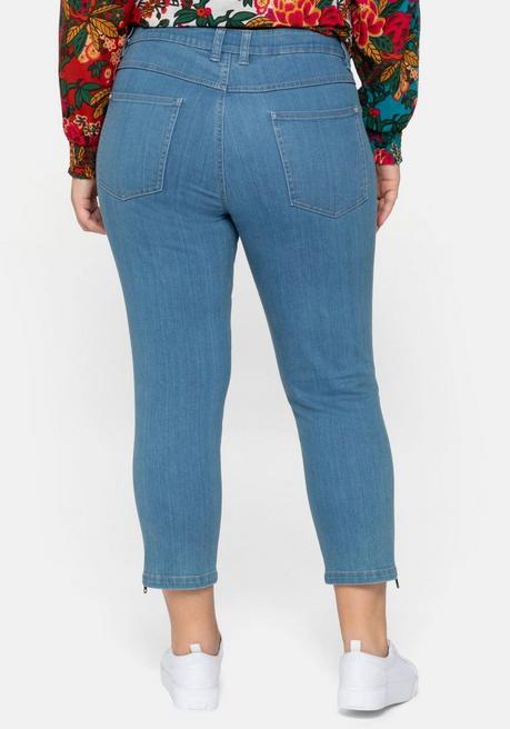 Sheego By Joe Browns Schmale 7/8-Jeans Mit Zipper Am Saum - Light Blue Denim Sheego