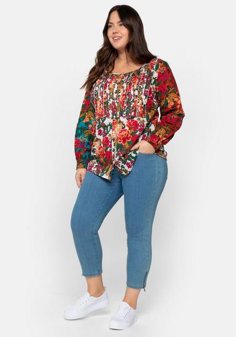 Sheego By Joe Browns Schmale 7/8-Jeans Mit Zipper Am Saum - Light Blue Denim Sheego