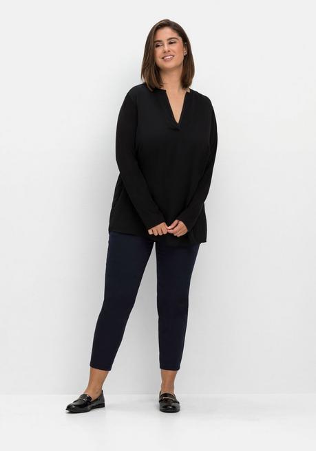 sheego Schmale 7/8-Stretchhose mit elastischem Bund - nachtblau sheego