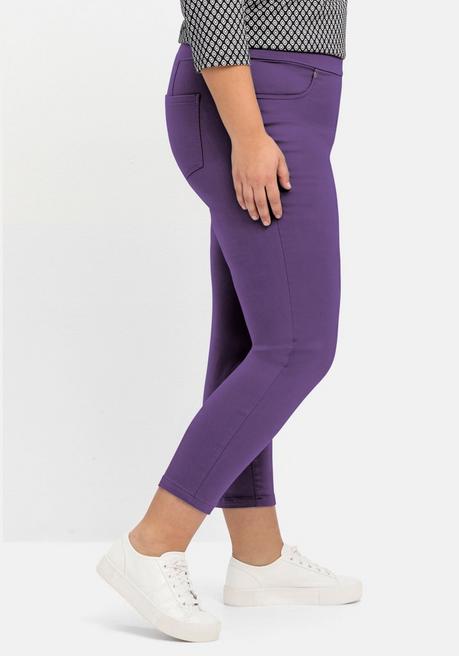 Sheego Schmale 7/8-Stretchhose Mit Elastischem Bund - Pflaume Sheego