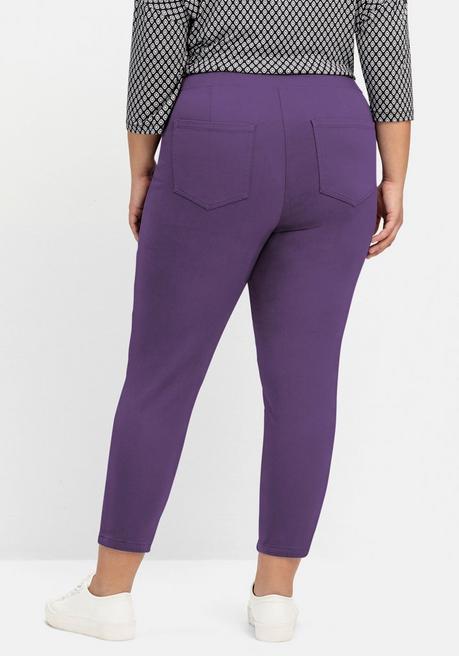 Sheego Schmale 7/8-Stretchhose Mit Elastischem Bund - Pflaume Sheego