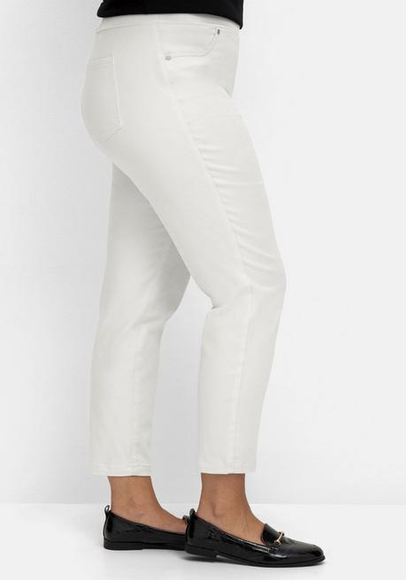 Sheego Schmale 7/8-Stretchhose Mit Elastischem Bund - Weiß Sheego