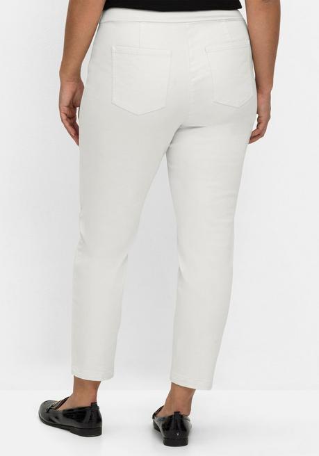 Sheego Schmale 7/8-Stretchhose Mit Elastischem Bund - Weiß Sheego