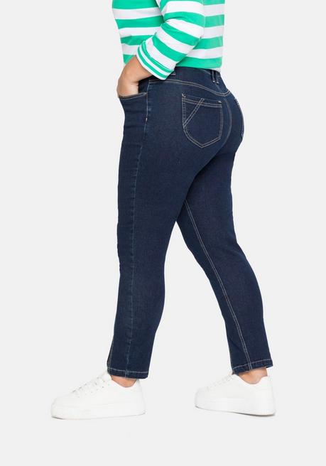 Sheego Schmale Ankle-Jeans Mit Teilungsnaht Vorn - Blue Black Denim Sheego