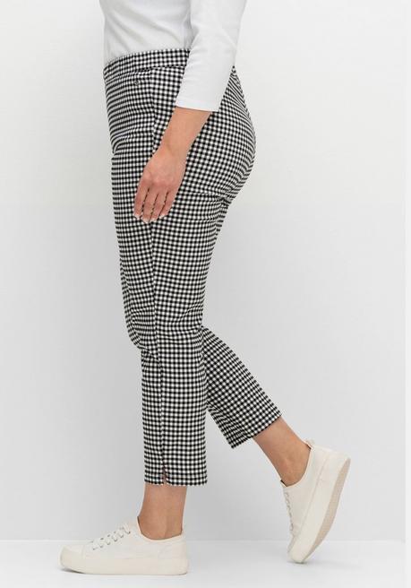Sheego Schmale Bengalin-Hose In Anklelänge, Mit Karomuster - Schwarz Kariert Sheego
