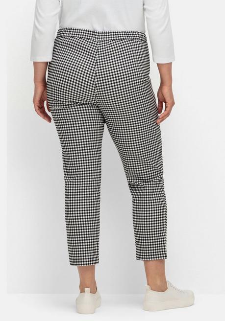Sheego Schmale Bengalin-Hose In Anklelänge, Mit Karomuster - Schwarz Kariert Sheego