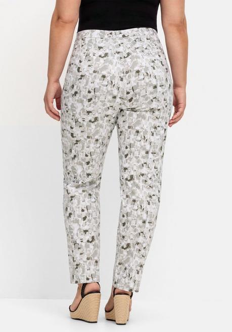 Sheego Schmale Bengalinhose Mit Alloverdruck - Grau Gemustert Sheego