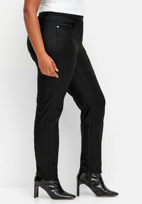 Sheego Schmale Beschichtete Thermohose, Innen Angeraut - Schwarz Sheego