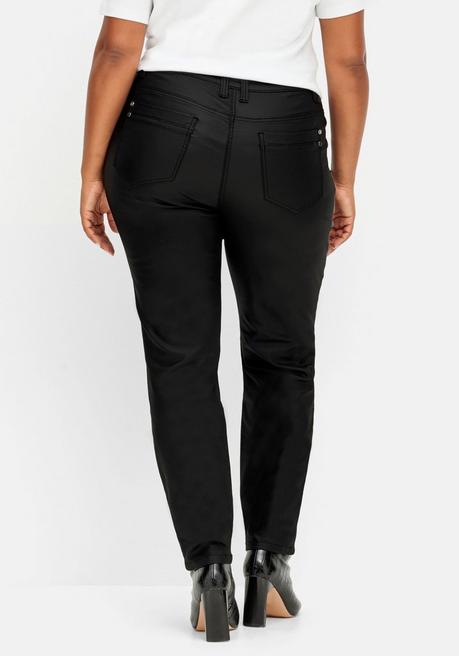 Sheego Schmale Beschichtete Thermohose, Innen Angeraut - Schwarz Sheego