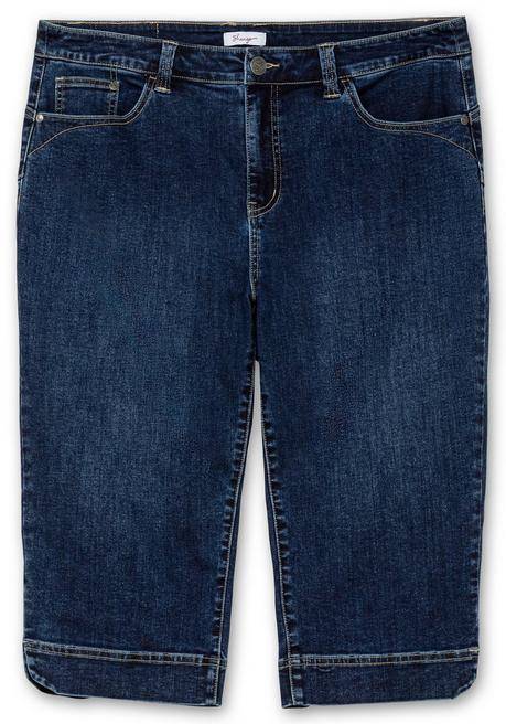 Sheego Schmale Caprijeans Mit Push-up-Effekt, Ultraflexibel - Dark Blue Denim Sheego