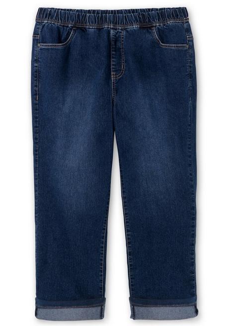 Sheego Schmale Caprijeans Mit Saumumschlag - Blue Denim Sheego