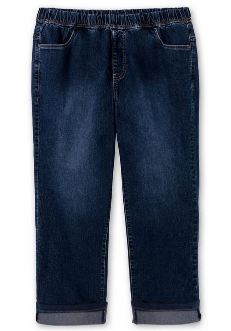 Sheego Schmale Caprijeans Mit Saumumschlag - Dark Blue Denim Sheego