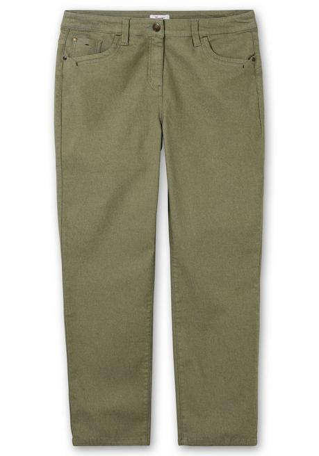 Sheego Schmale Hose Im Coloured-Denim-Look - Khaki Sheego