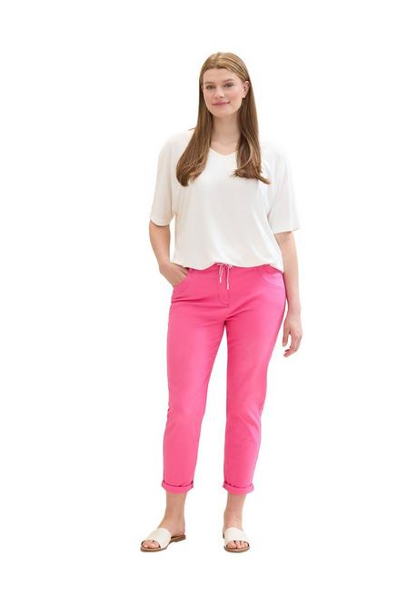 TOM TAILOR Plus Schmale Hose in Ankle-Länge, mit Bindeband - pink sheego