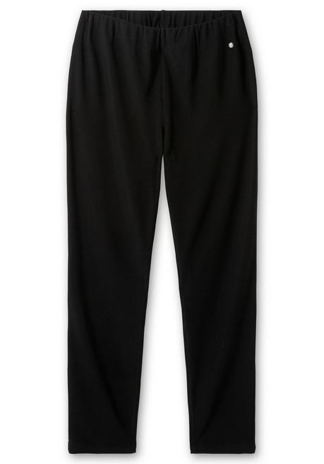 Sheego Schmale Hose In Feiner Rippstruktur, Mit Schlupfbund - Schwarz Sheego