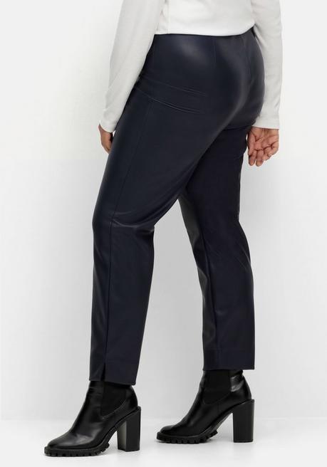 Sheego X Fair Lady Schmale Hose In Lederoptik, Knöchelfreie Länge - Marine Sheego