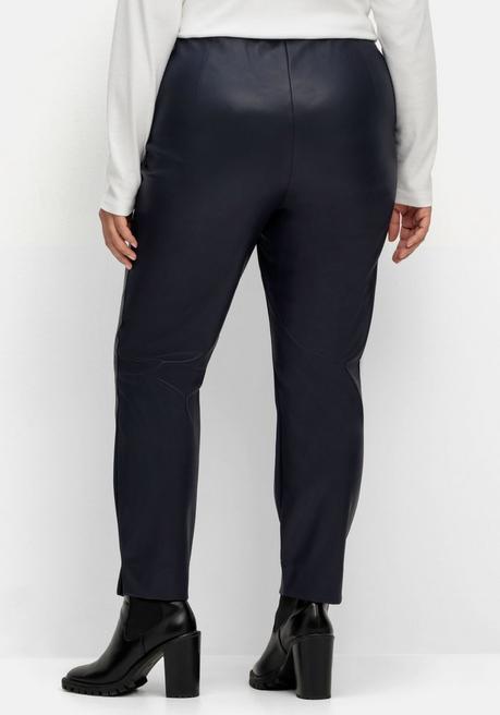 Sheego X Fair Lady Schmale Hose In Lederoptik, Knöchelfreie Länge - Marine Sheego