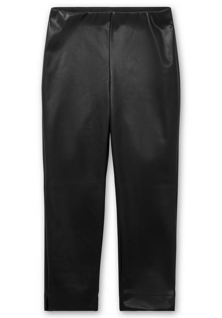 Sheego X Fair Lady Schmale Hose In Lederoptik, Knöchelfreie Länge - Schwarz Sheego